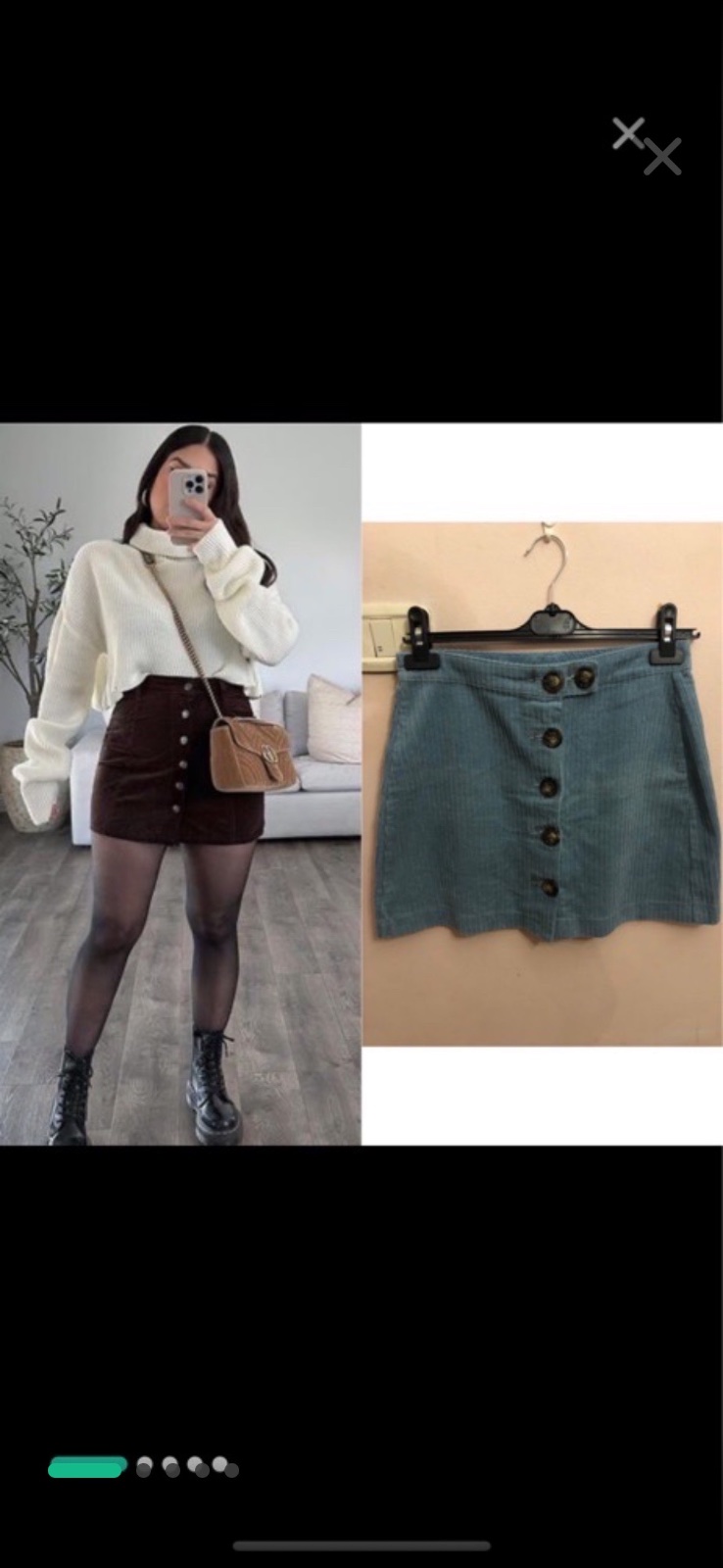 Jupe velvet bleu