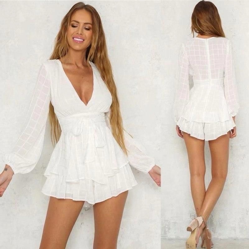 Combinaison short blanc