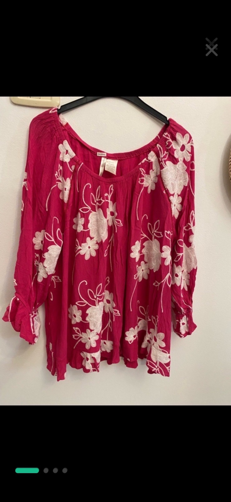 Chemise rose fleurie