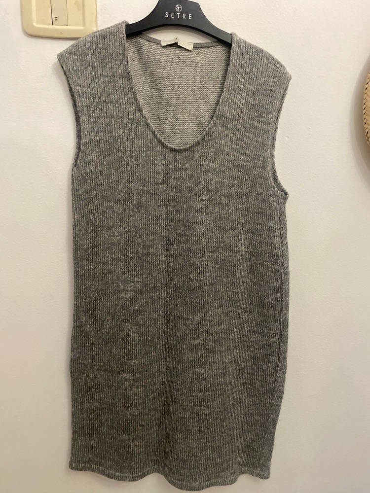 Pull gris en laine grand taille 