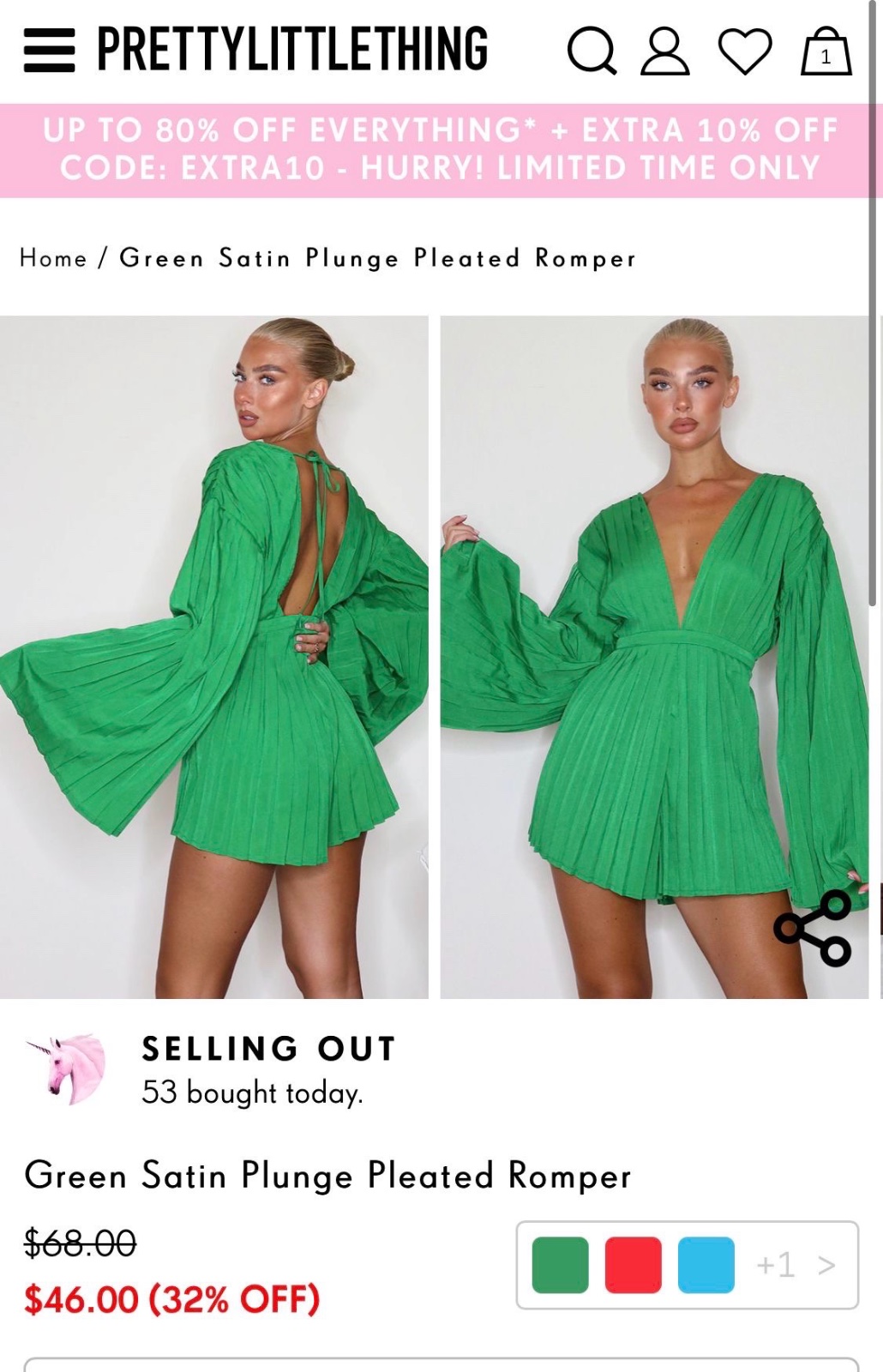 Combinaison short vert