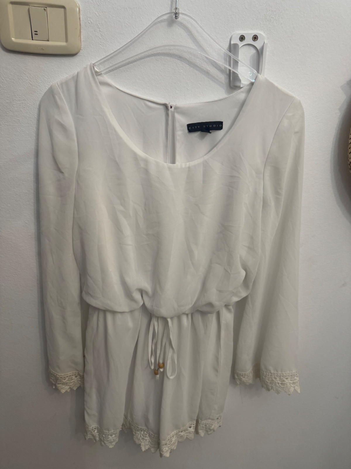 Combinaison short blanc