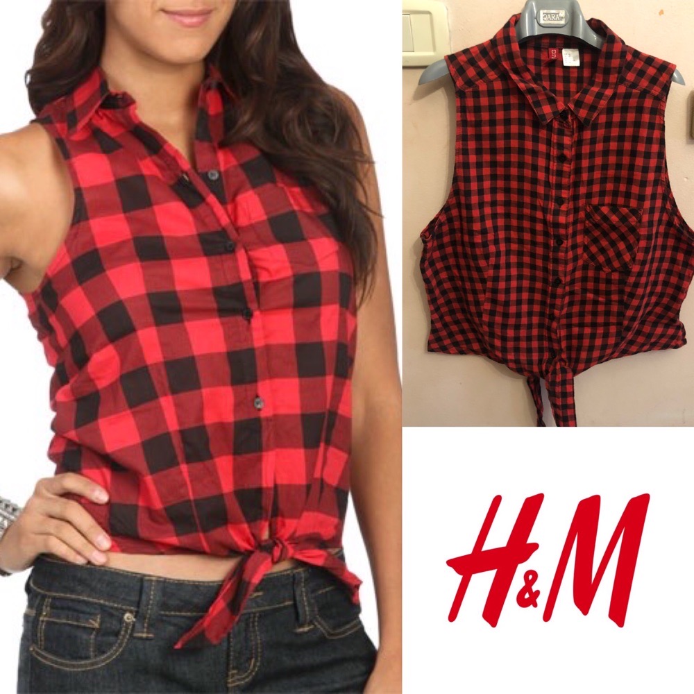 chemise rouge à carreaux H&M