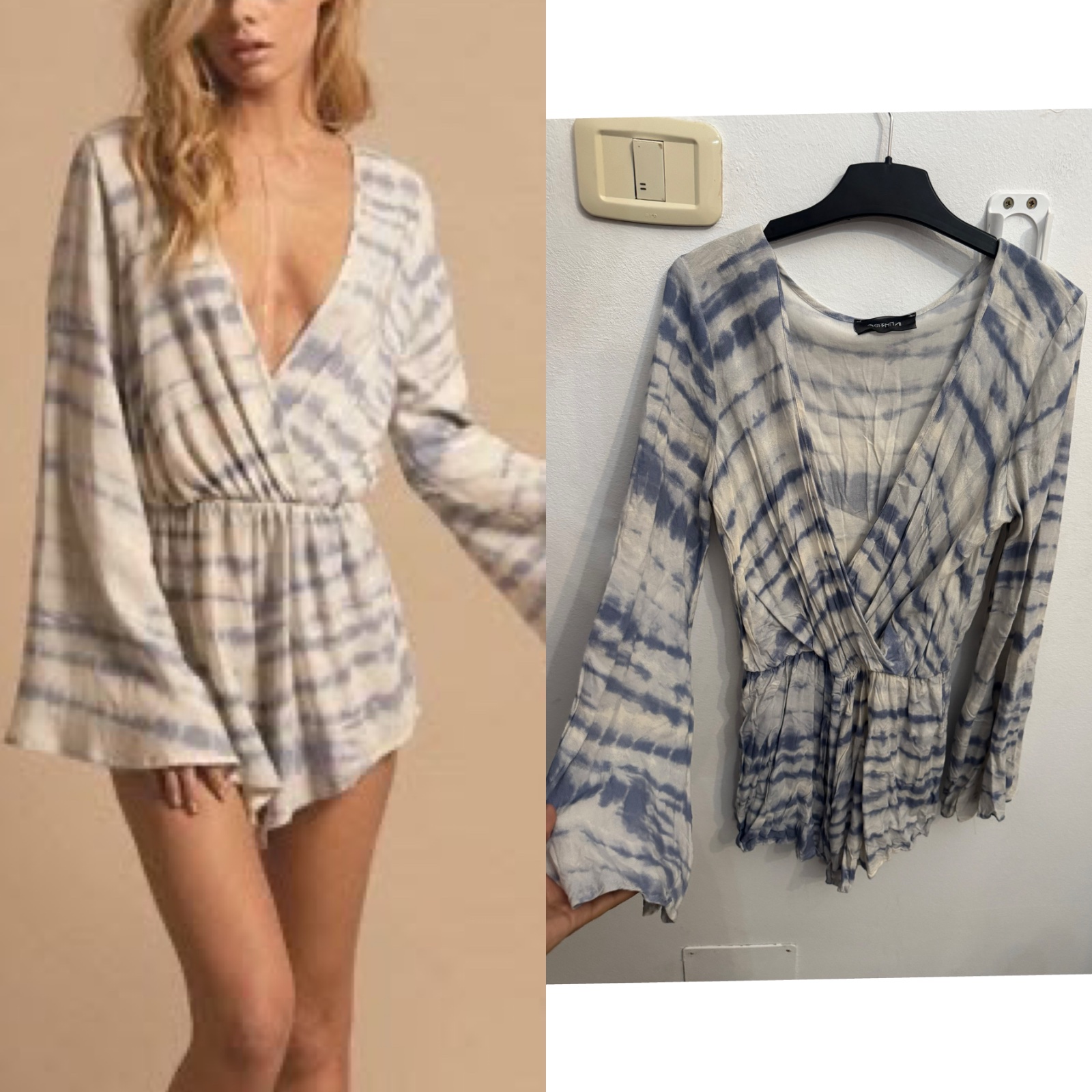 Combinaison short bleu