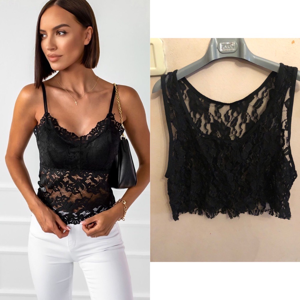 crop top dentelle 