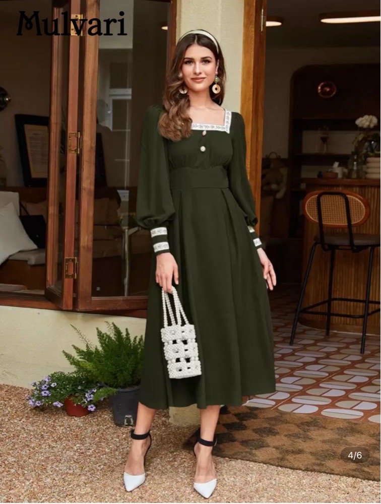 Robe shein vert militaire clair