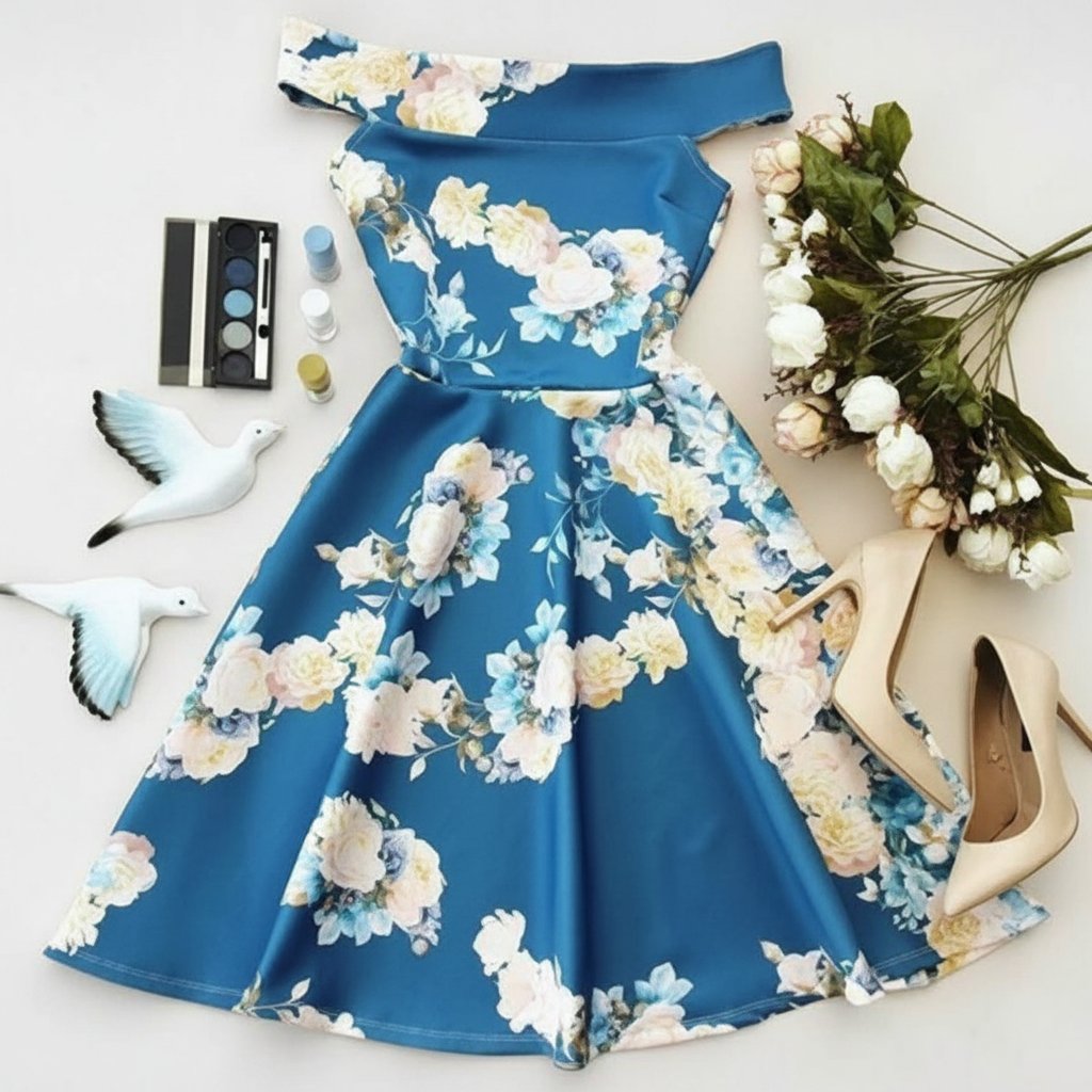 Robe fleurie bleue