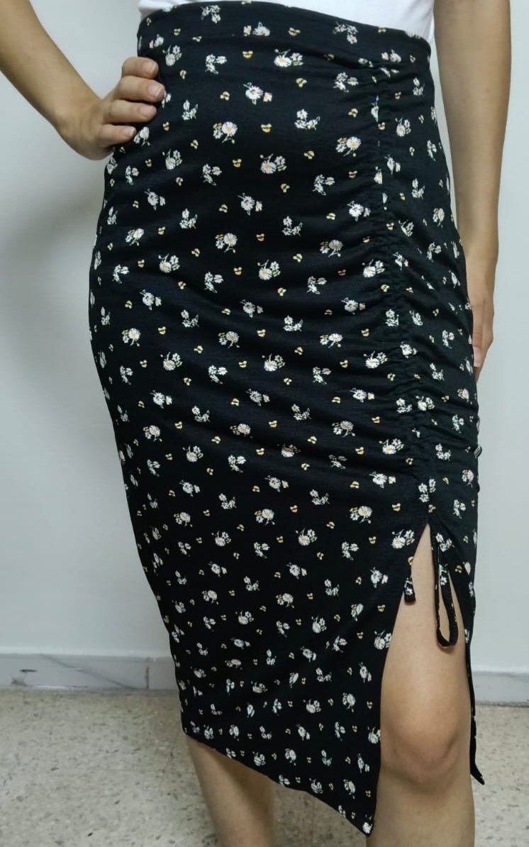 Jupe midi fleurie