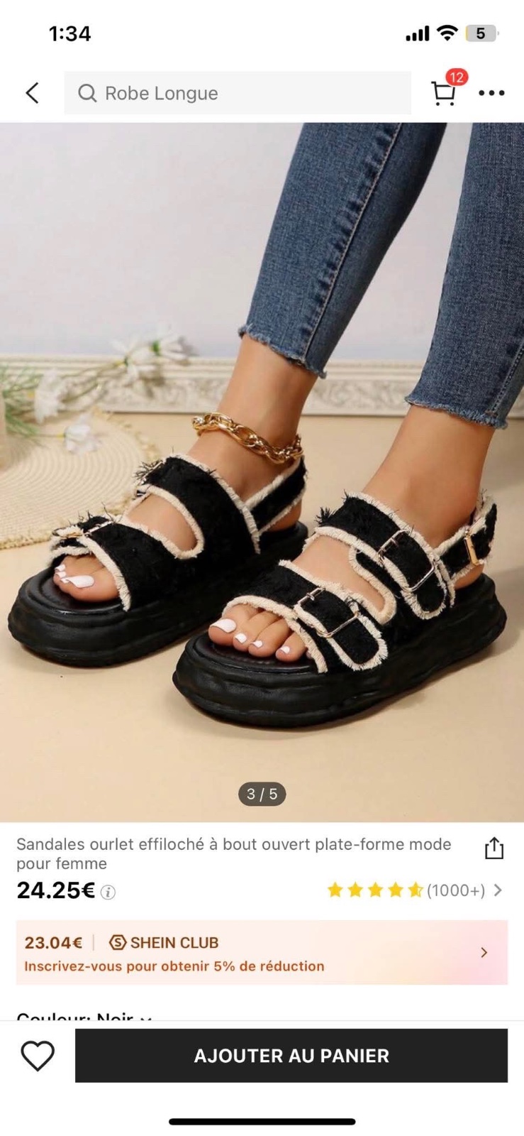 Sandelle noir et beige etat neuf shein