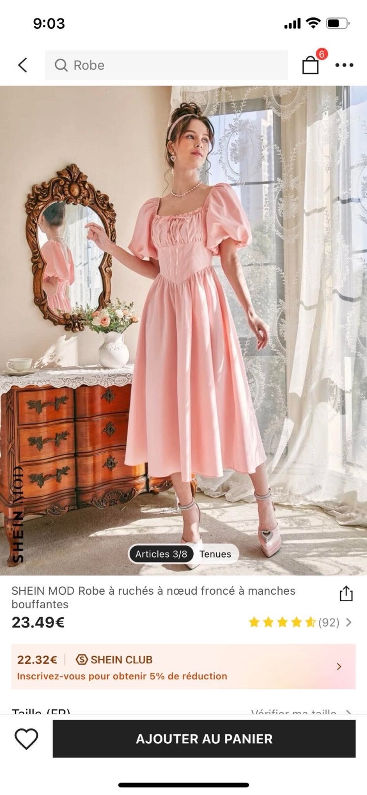Robe shein rose etat neuf 