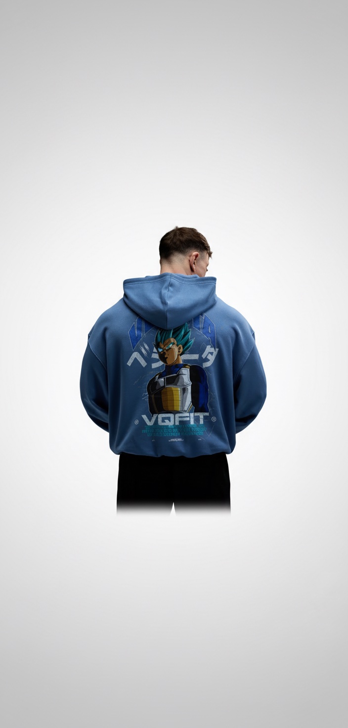 VANQUISH DBS VEGETA SSGSS BLUE OVERSIZED HOODIE