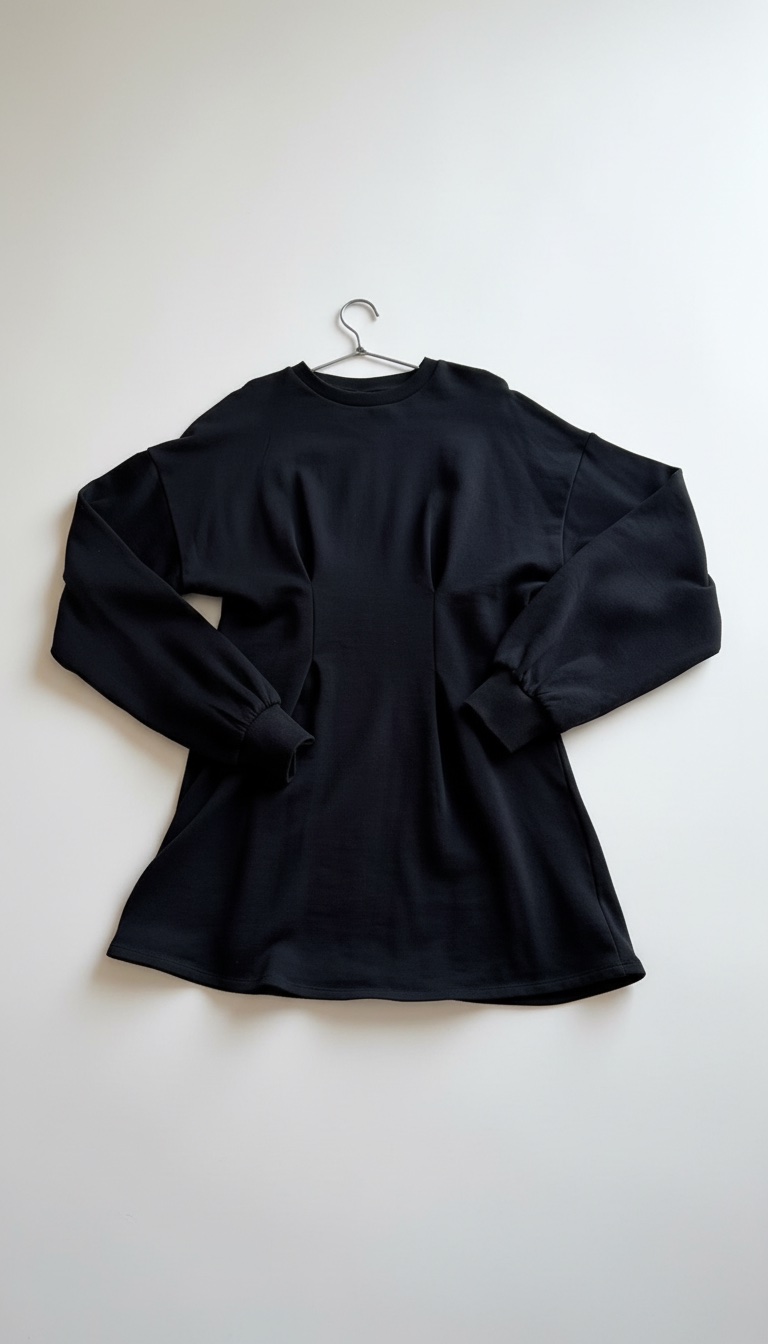 Robe moulante noire ASOS DESIGN en tissu sweat – Chic & casual