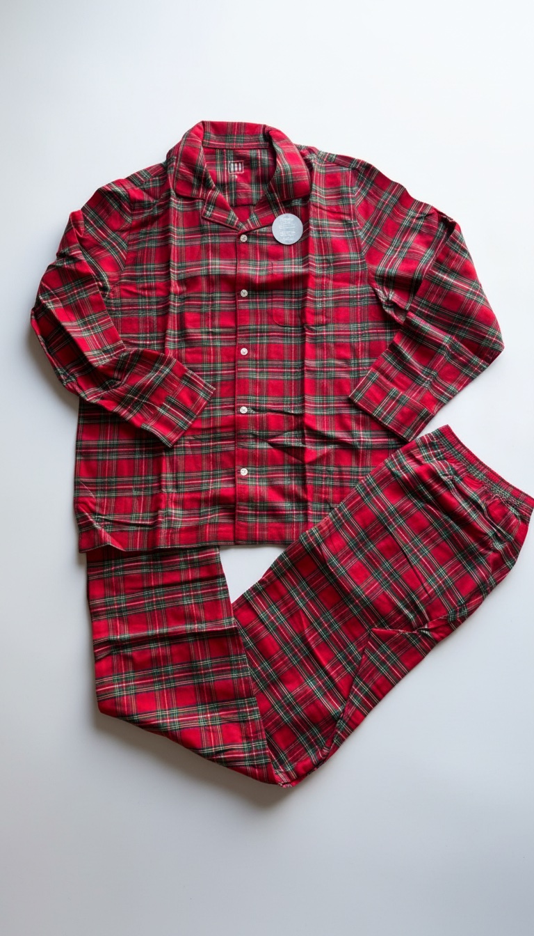 Pyjama femme 2 pièces – rouge à carreaux, confortable et doux