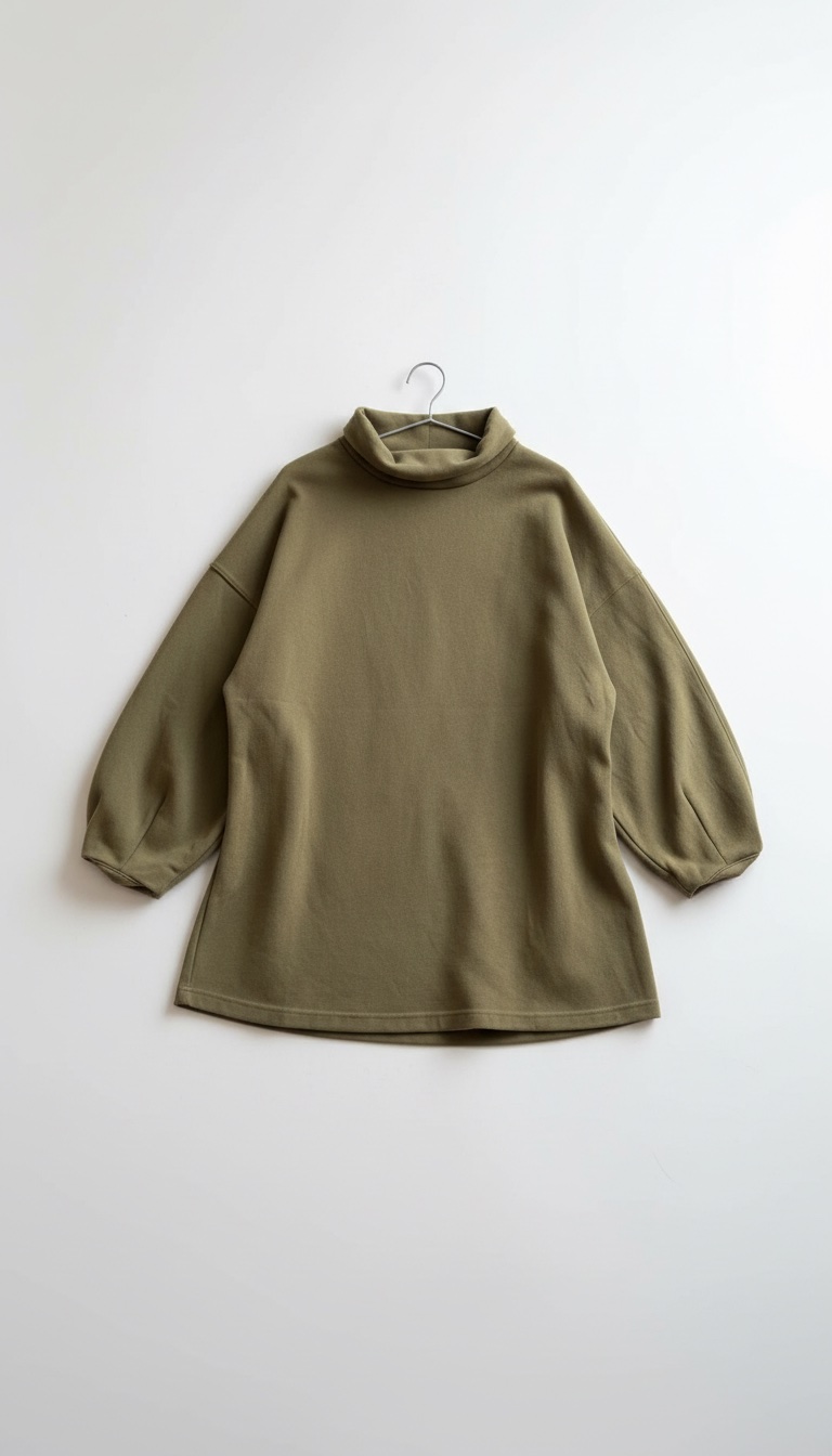 Robe sweat vert à manches longues – Casual & confortable