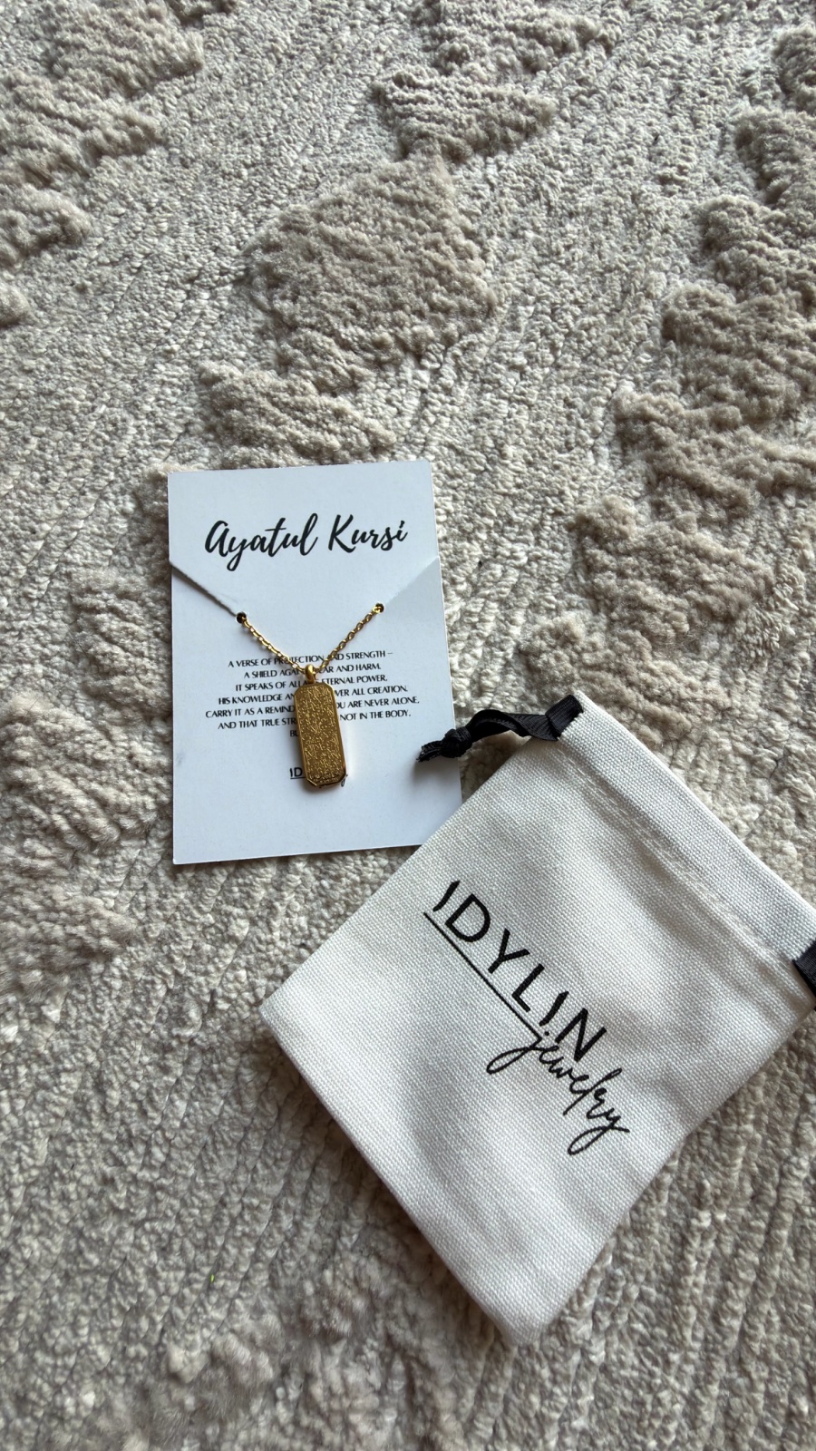 Collier Ayatul Kursi en Dore ✨