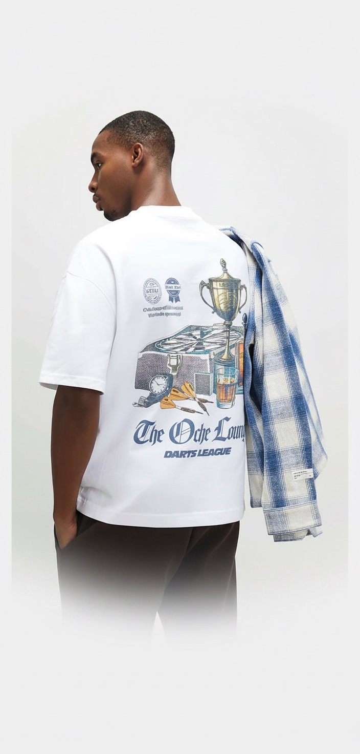 White Oversized Fit Darts Midweight T-Shirt
