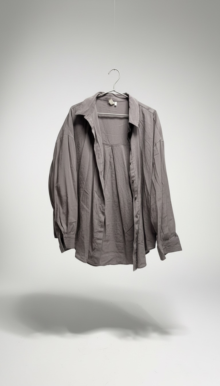 Blouse grise femme – taille L, élégante et simple