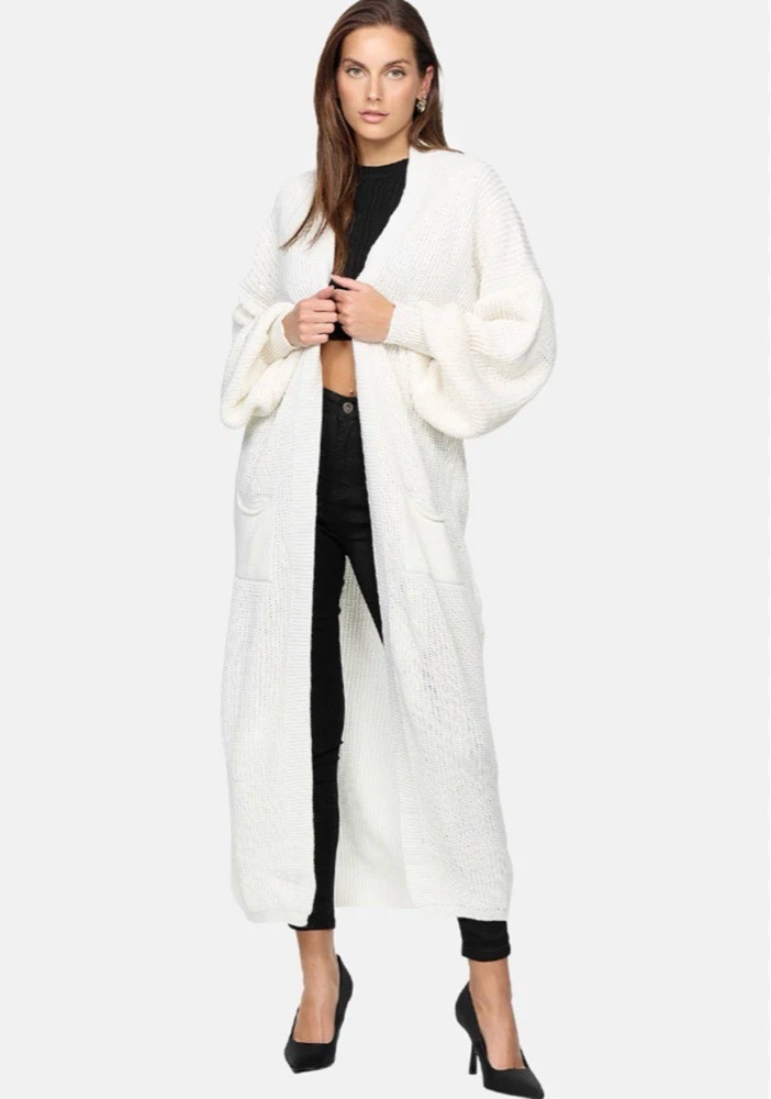 Long gilet en mailles 