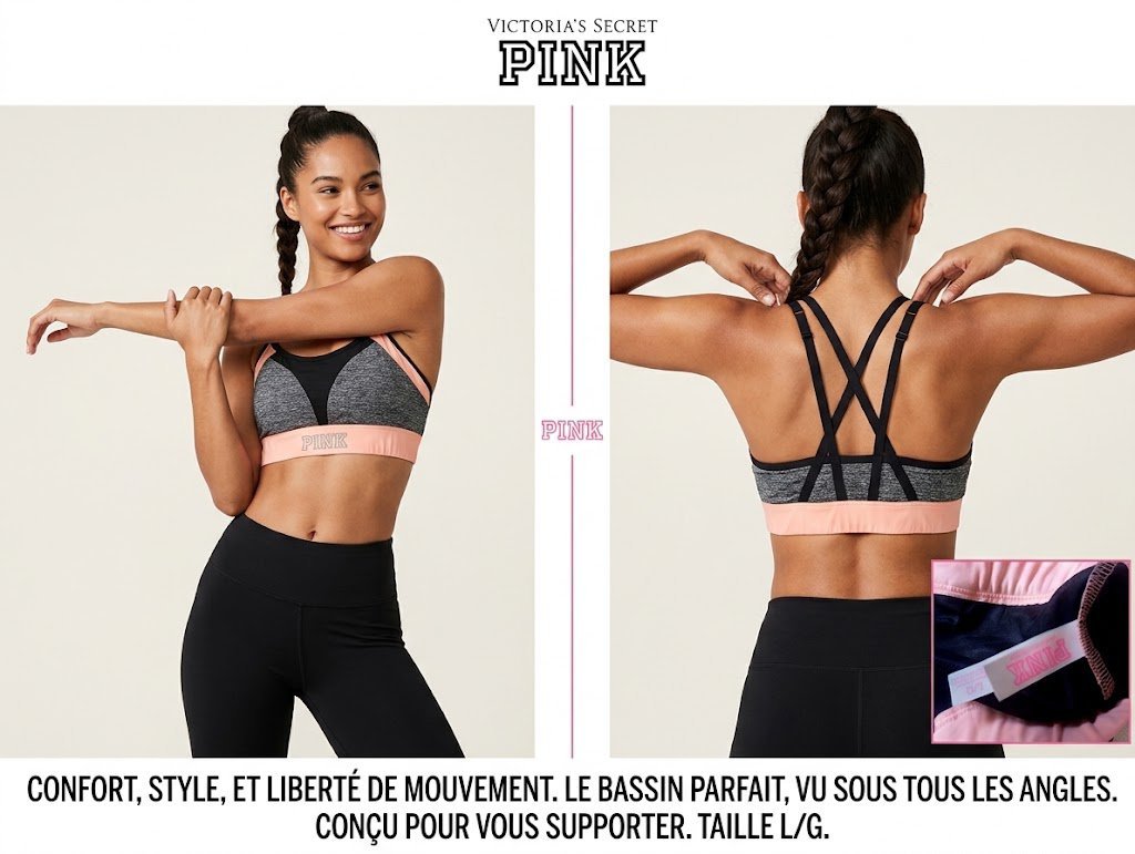 🌸 Brassière de sport Victoria's Secret PINK Originale (Taille L) 🌸