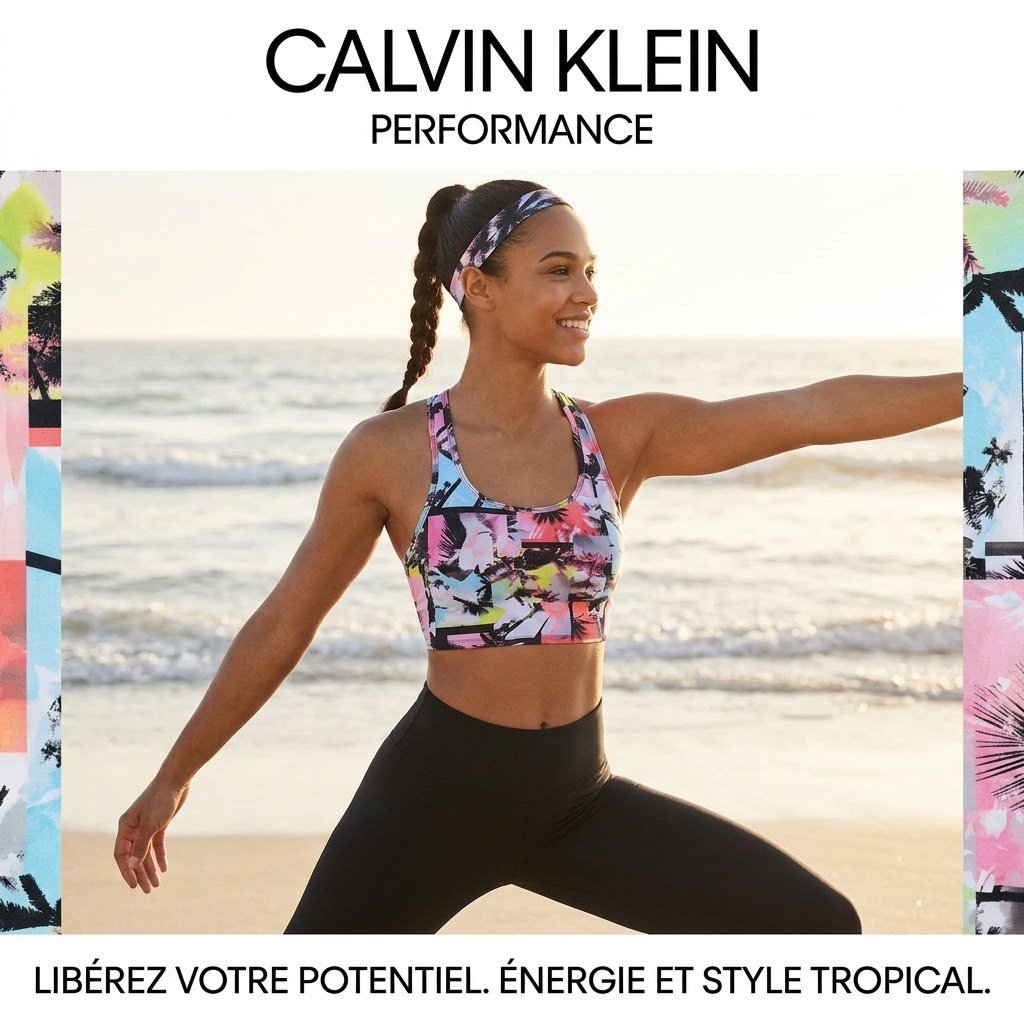 🌴 Brassière de sport Calvin Klein Performance Originale - Taille XL 💖