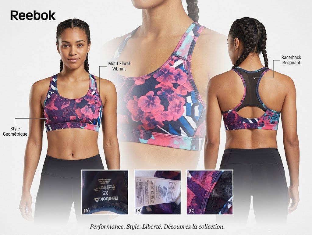 🌸 Brassière de sport Reebok PLAYICE Originale (Taille XS) 🌸