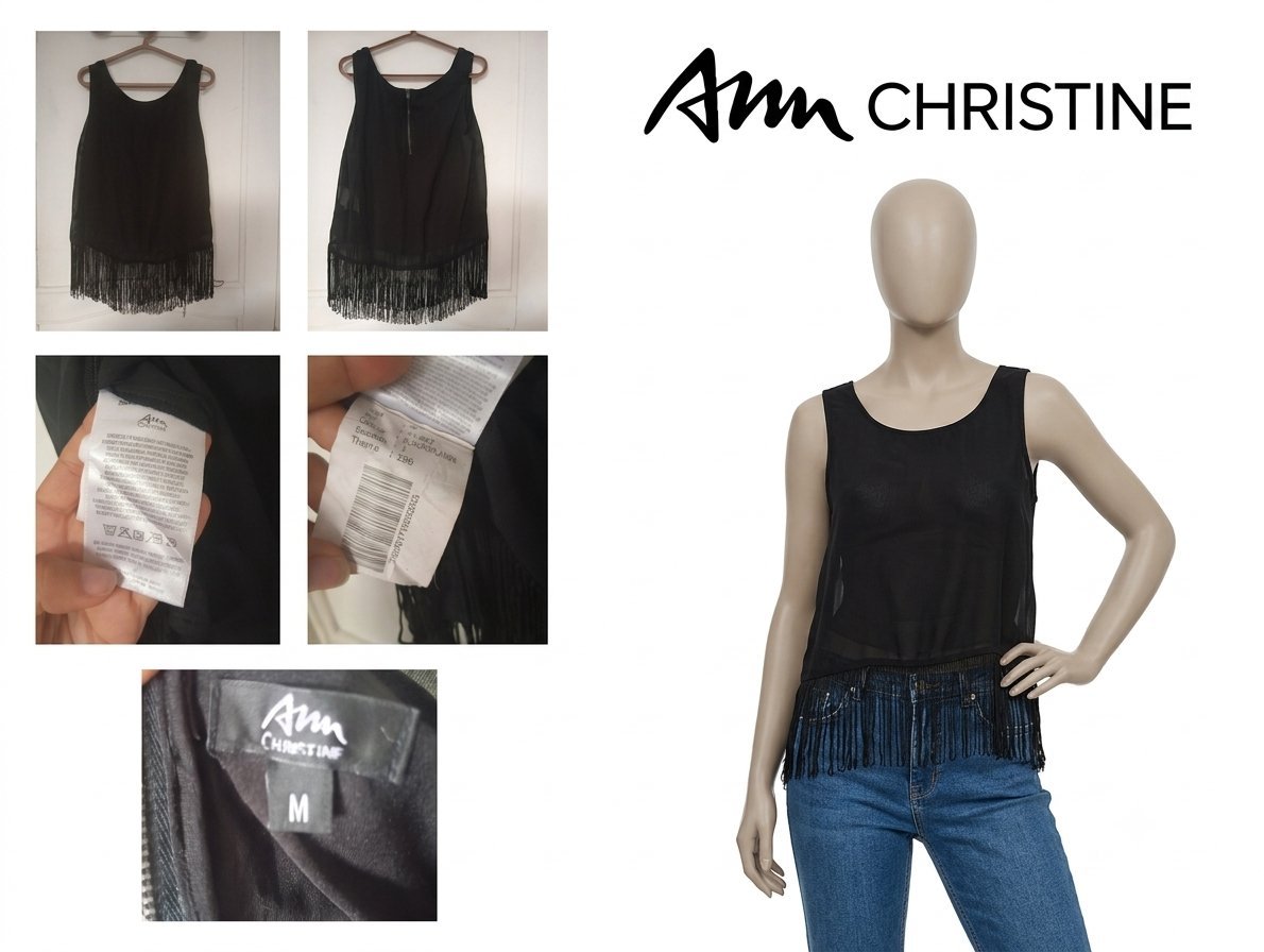 بلوزة أنيقة بستايل الشراشيب من Ann Christine 🖤✨