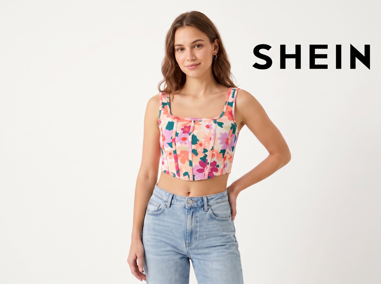 🌸✨ Top corset fleuri très élégant de chez SHEIN - Taille S✨🌸