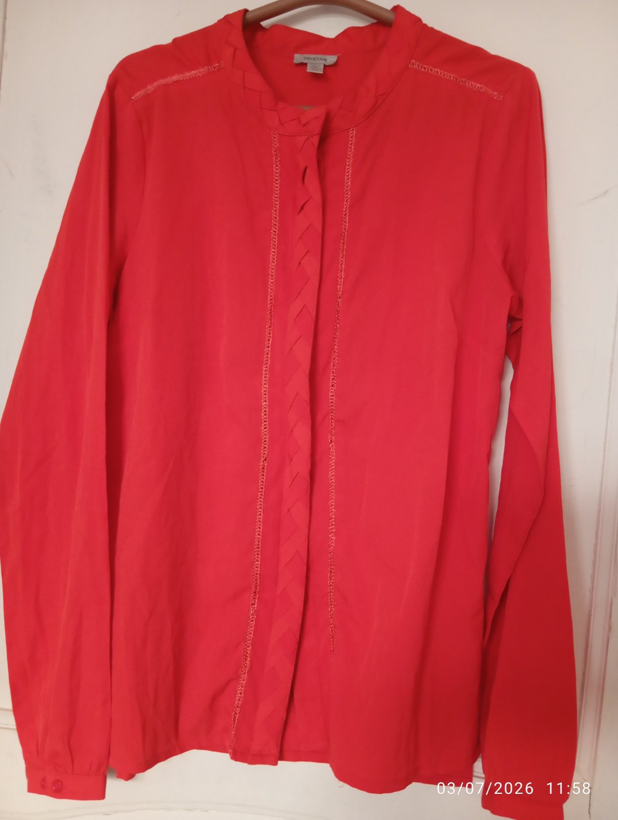 Chemise Tristan Orange 🧡 Chic avec Détails Tressés – Très bonne état ✨
