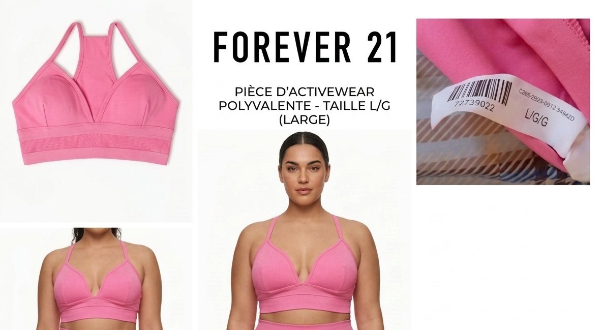 🌸 حمالة صدر وكروب توب رياضي فوشيا من FOREVER 21 الأصلية 🇺🇸✨