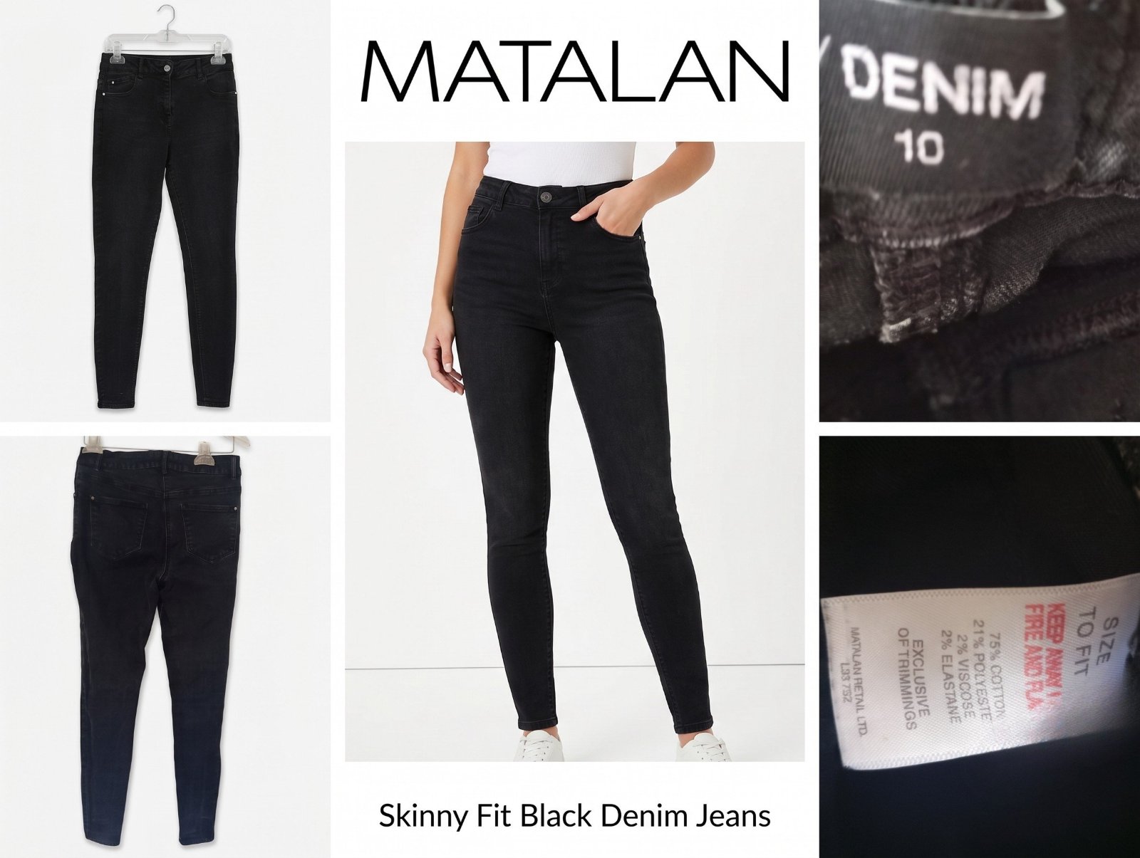 Jean Skinny Noir Matalan ✨