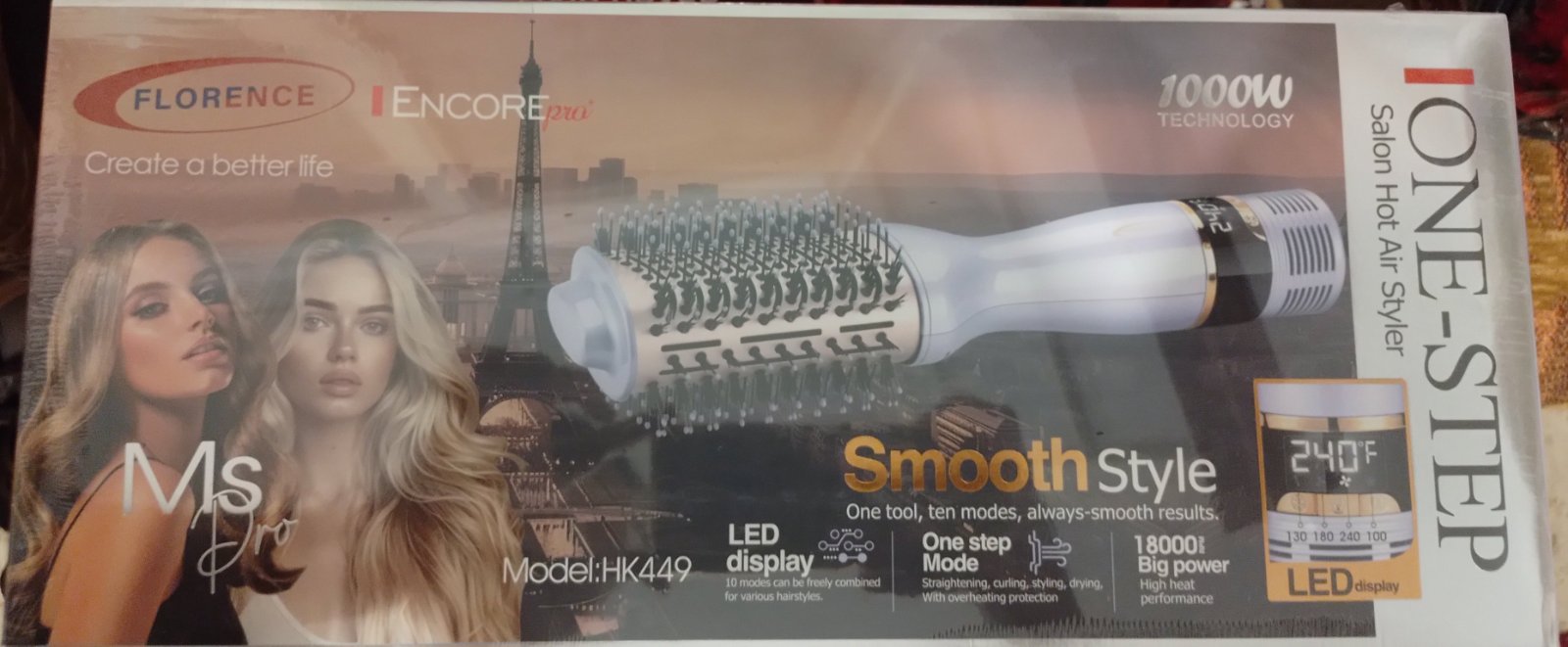Florence Brosse Coiffante avec Afficheur de Température 1000W 👩👩👩