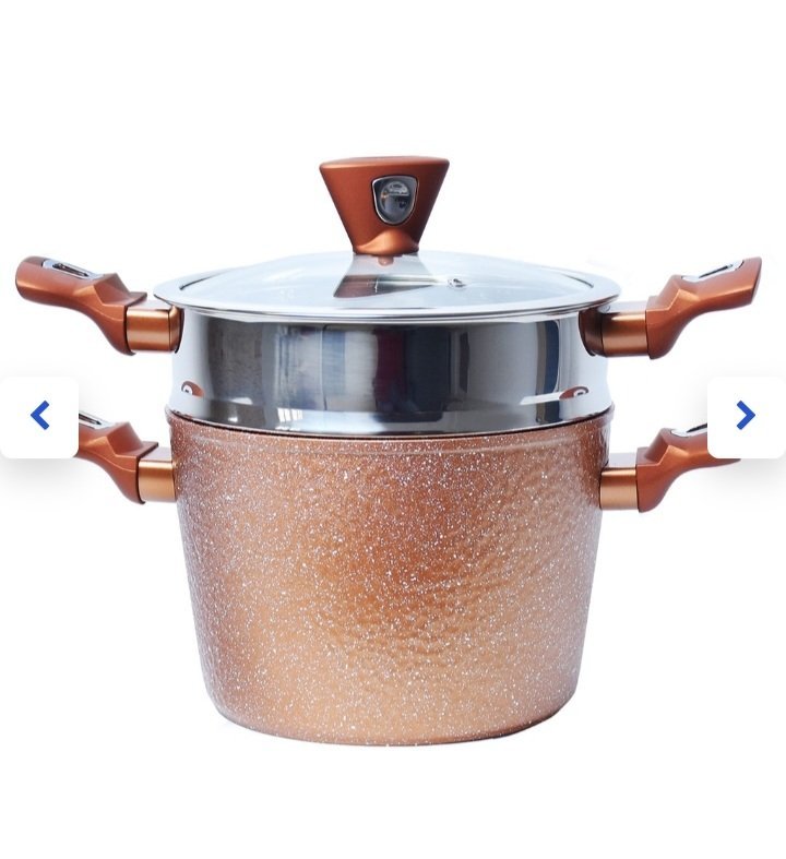 Couscoussier inox et Granite Golden House 22 cm - Effet Cuivre
