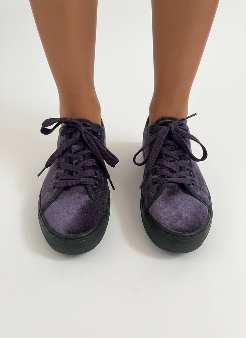 Baskets velour violet 