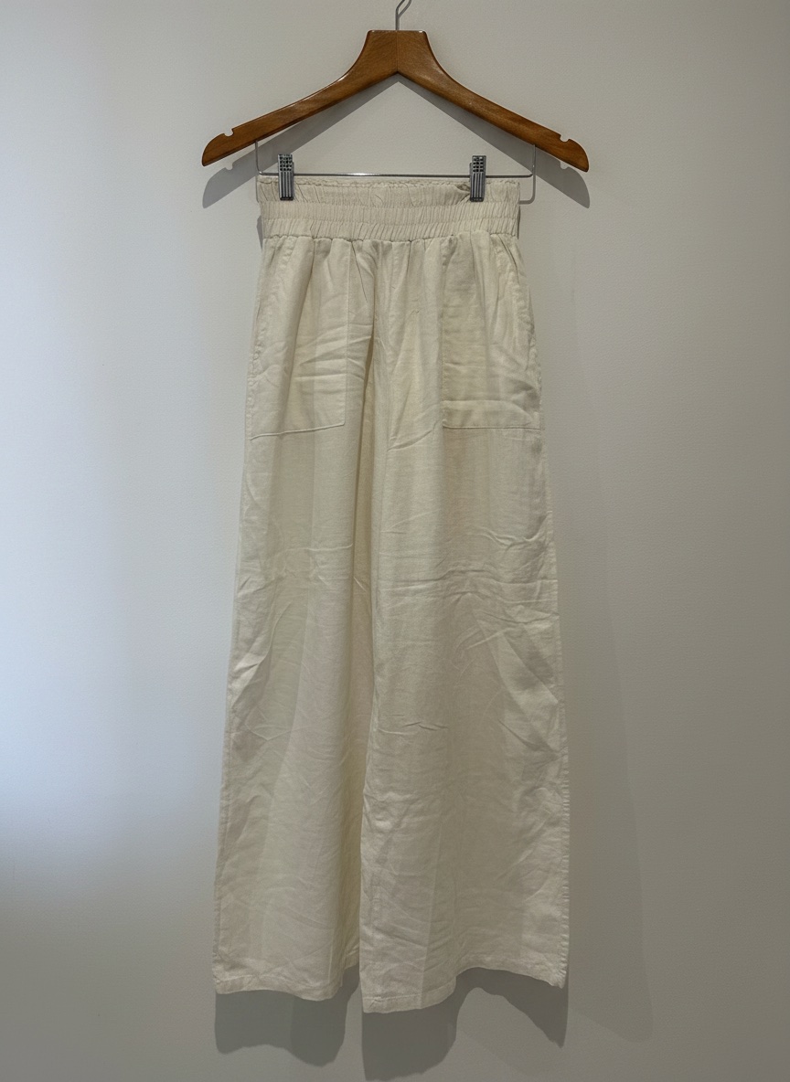 Pantalon en lin blanc taille S