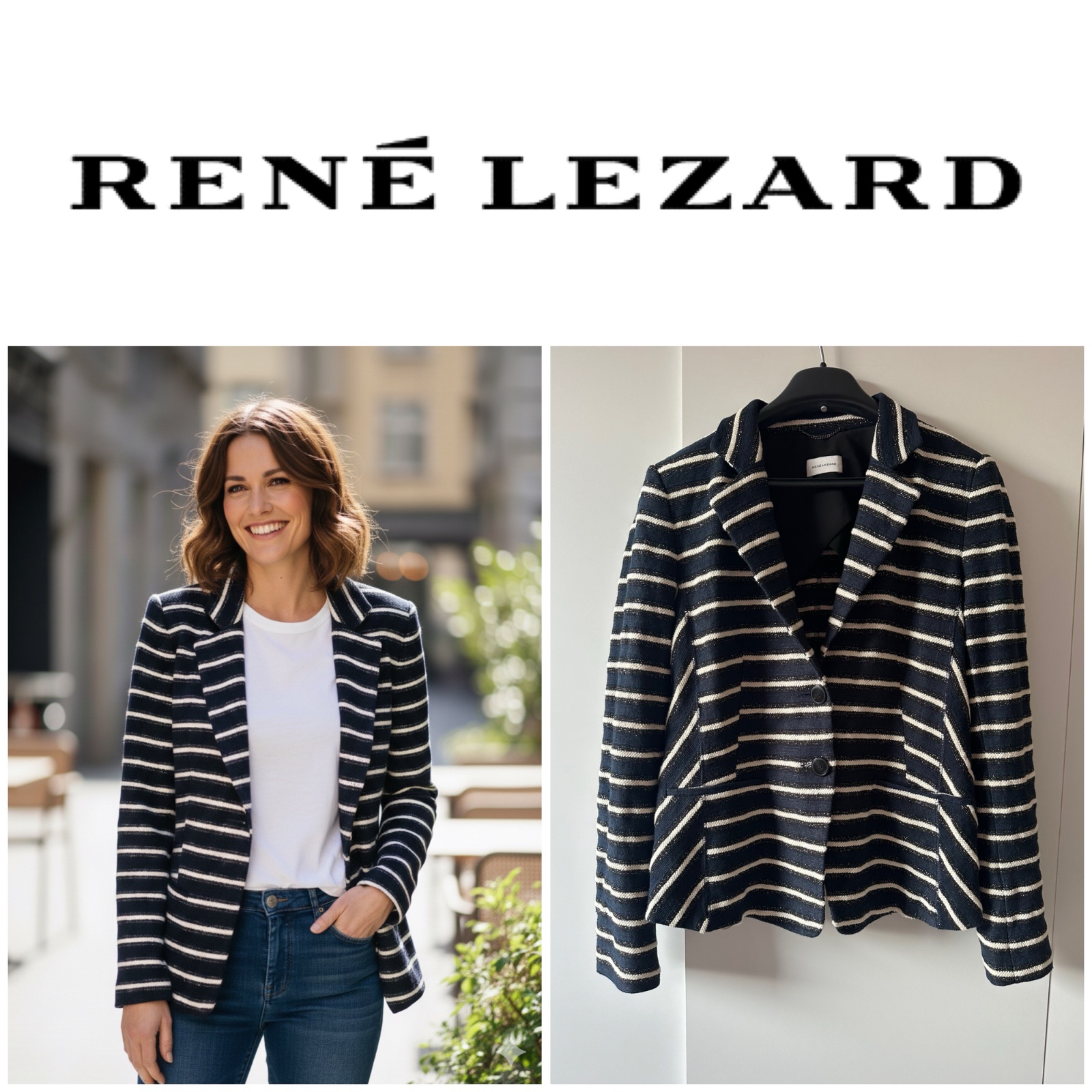 Blazer Chic Texture Tweed & Fils Dorés - René Lezard 🌹😍