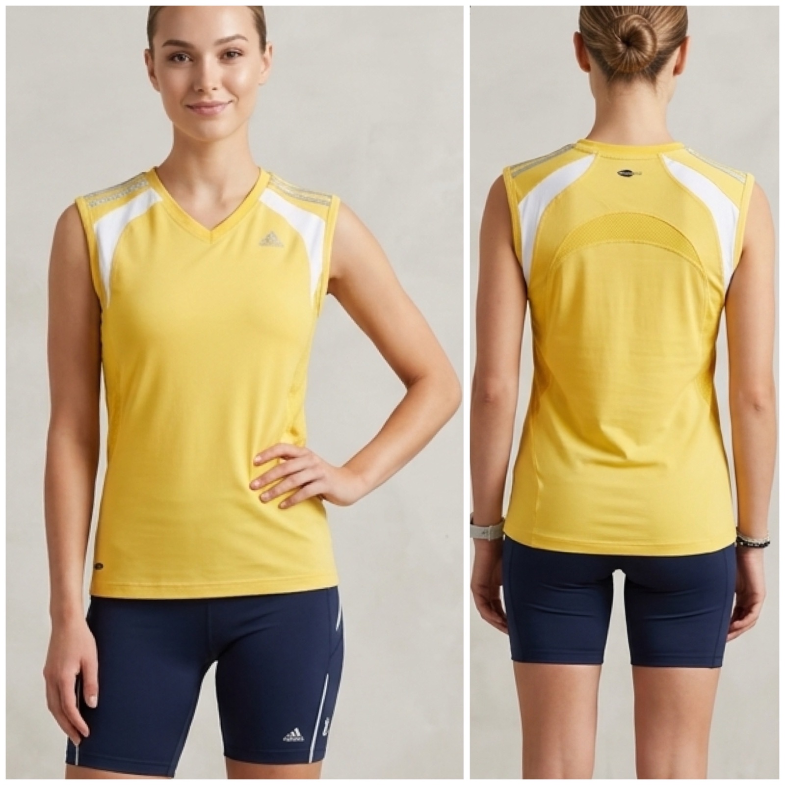 🌟💛 Magnifique Top de Sport Adidas Jaune Soleil Ultra Élégant – Matière Respirante & Confortable / Look Sporty Chic 💛🌟