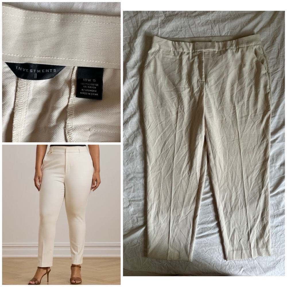 Pantalon posé grande taille 🌹🤍