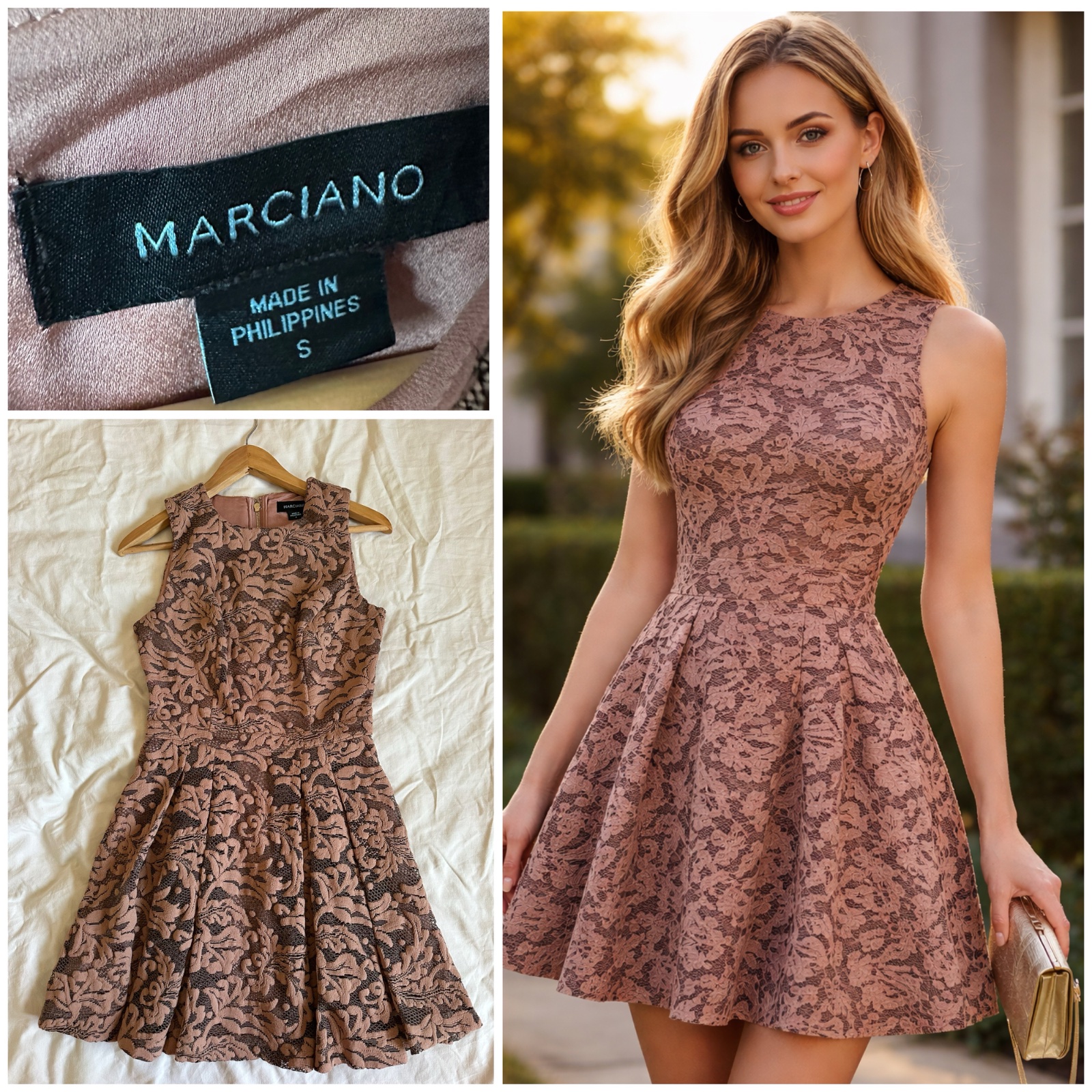 Robe de Soirée Marciano - Dentelle Chic & Silhouette Patineuse 🔥✨🤎🌹🥰