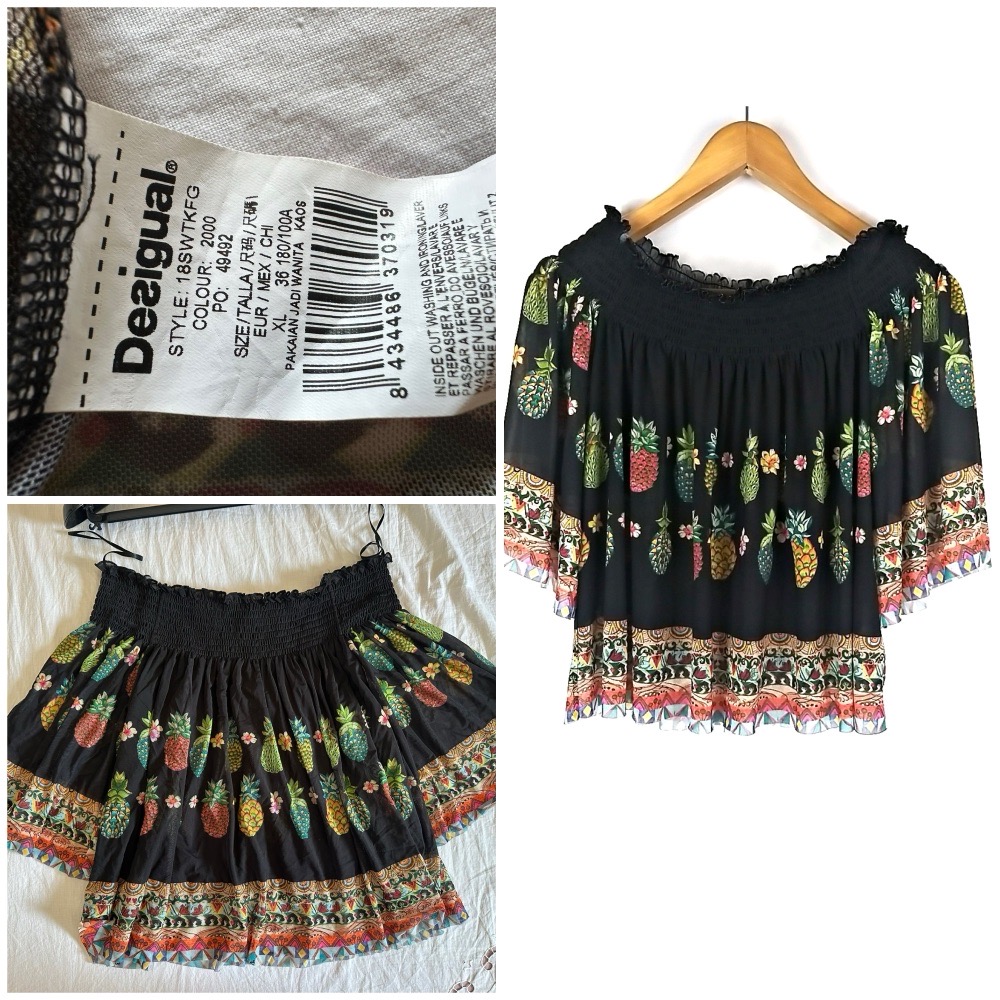 Top bustier fluide à motif ananas🍍🍍