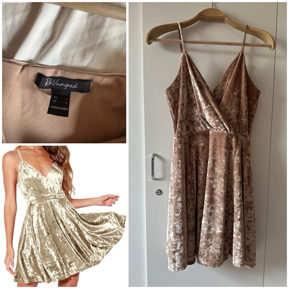 une robe bretelles en velours froissé de la marque ReVamped. 🌹🌹