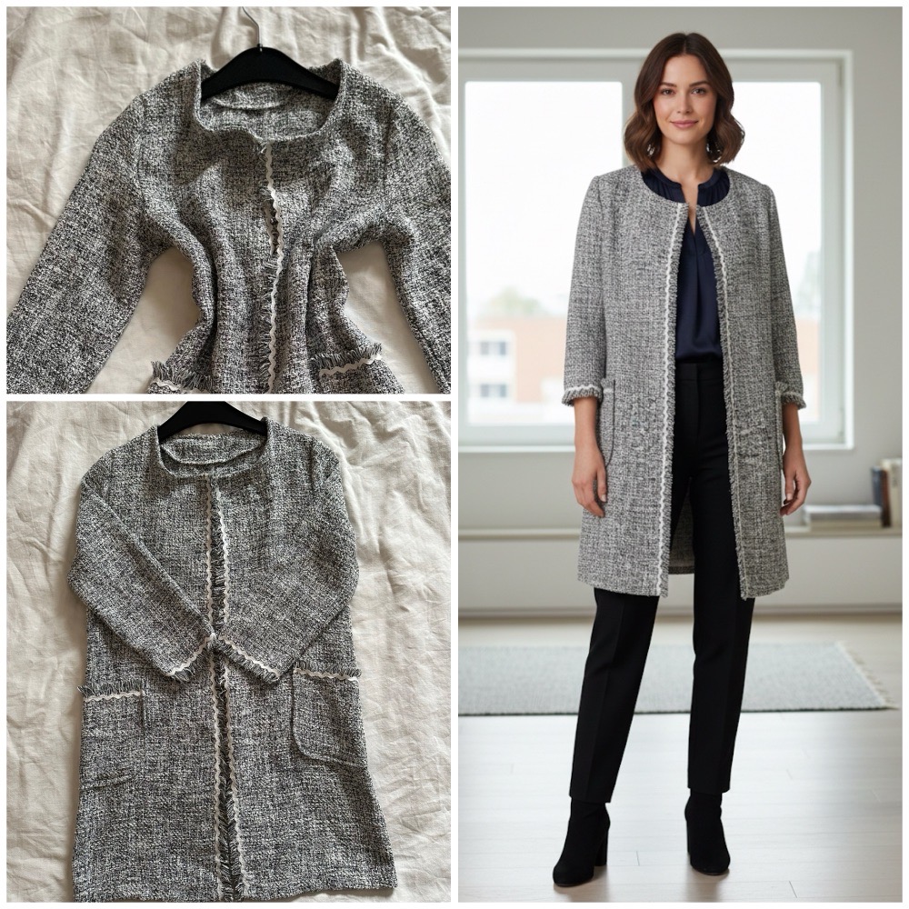 Veste en tweed à coupe droite 😍💞