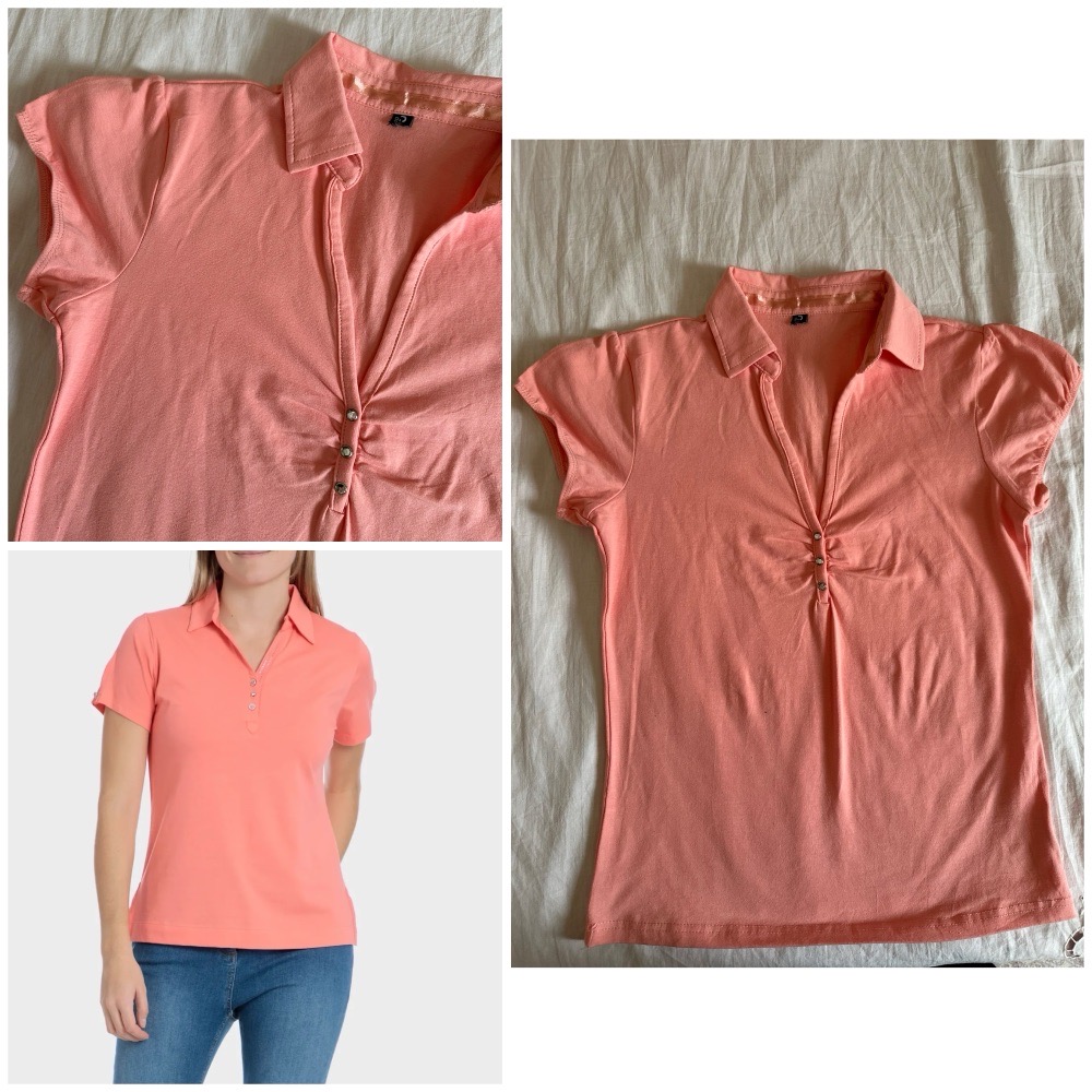 Polo/t-shirt ajusté avec petit col 🌹🌹
