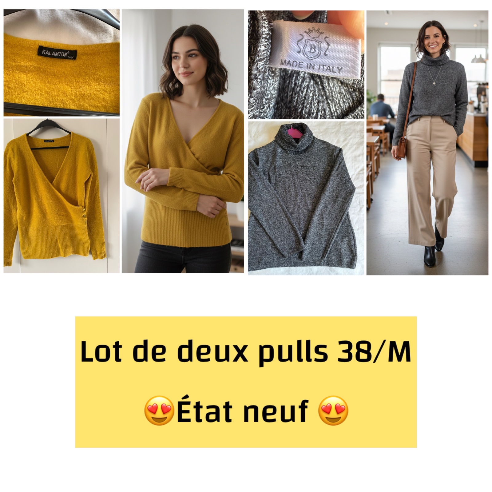 Lot de deux pulls tailles 38/M 😍🌹