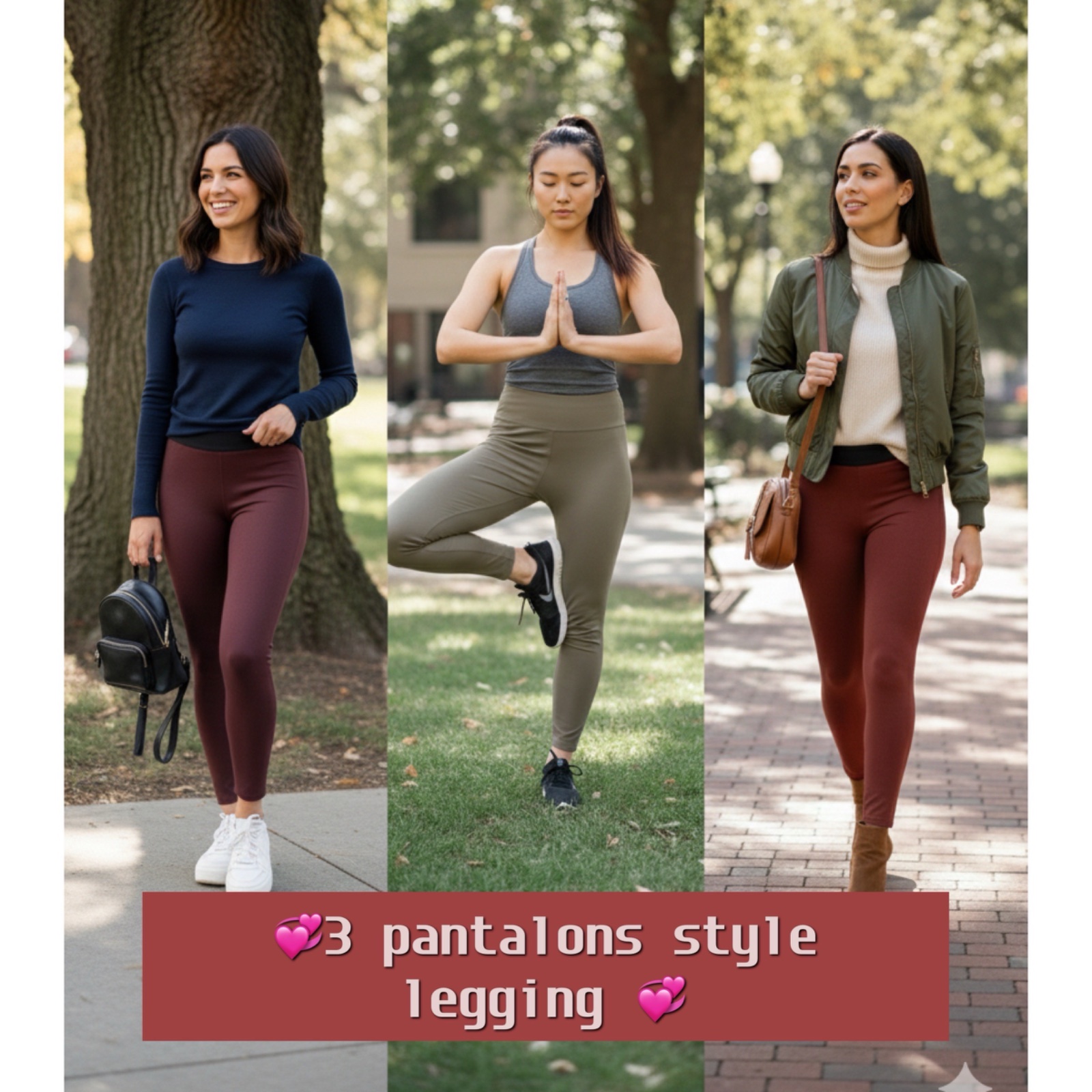 Lot 3 pantalons style Leggings 🌸🌹