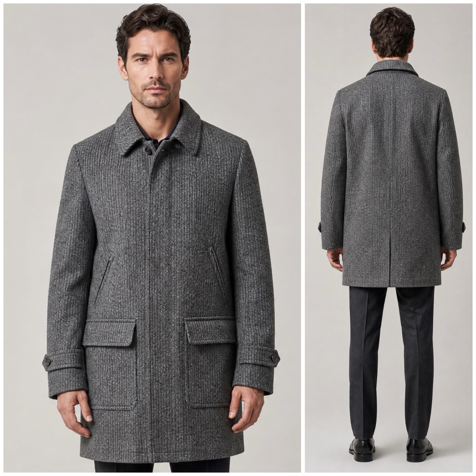 Manteau Homme Chic & Élégant Vintage en Laine & Mohair – Coupe Classe Intemporelle, Très Belle Qualité, Idéal Look Habillé & Raffiné✨