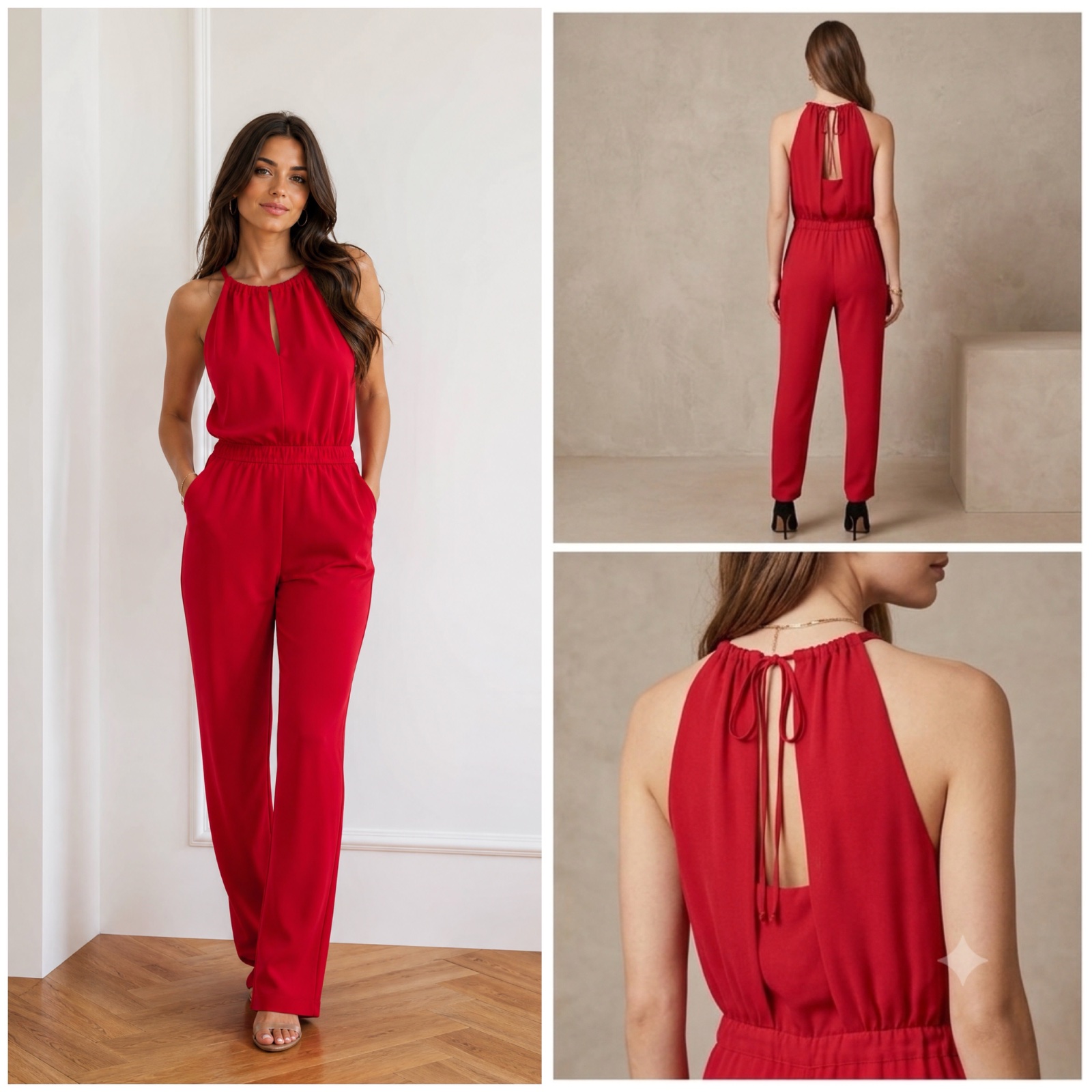     🌹 Combinaison Zara rouge fuchsia – Élégante et féminine – Taille S – Dos ouvert – Style chic et tendance🥰🔥✨🌹🌸❤️