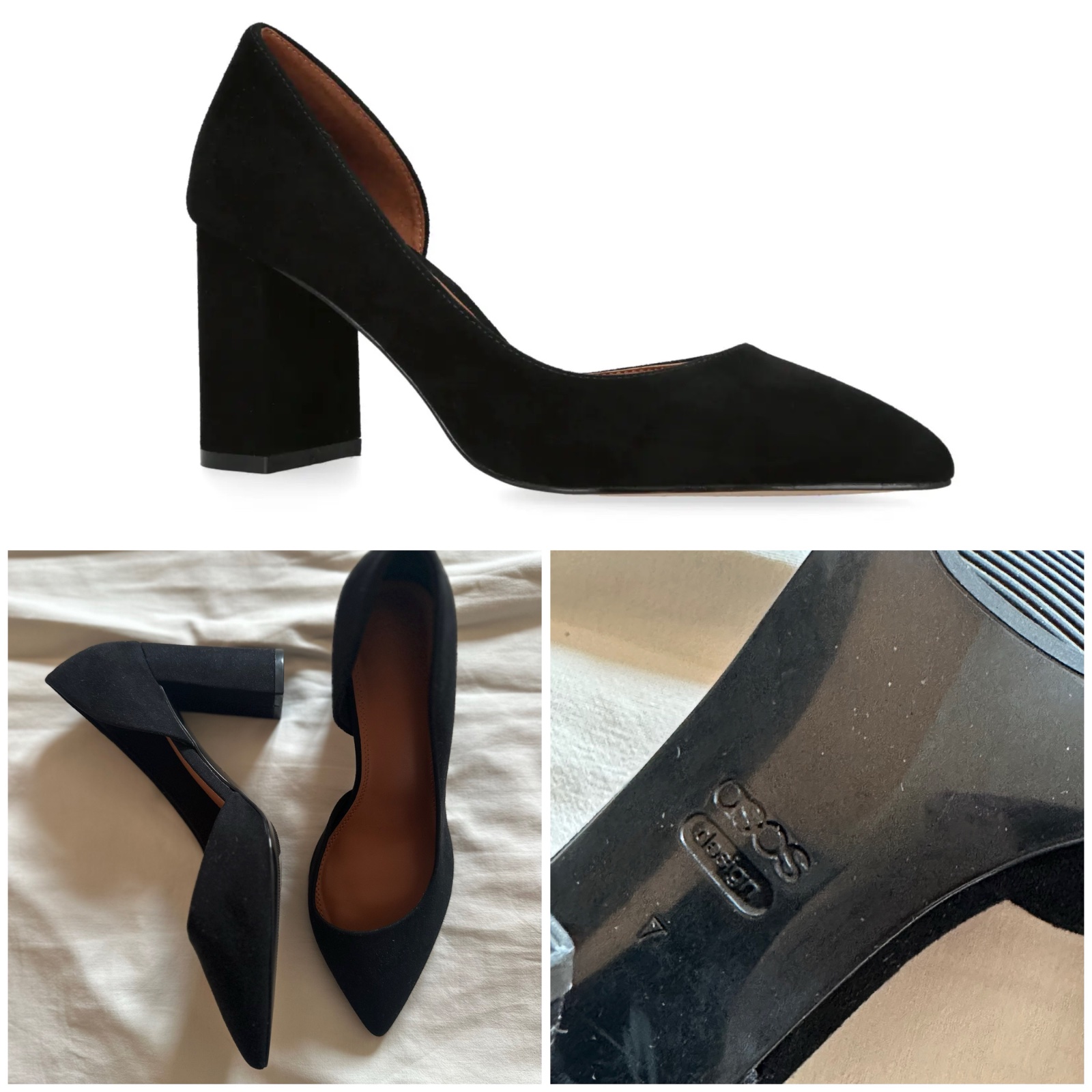 ASOS DESIGN Wide Fit - Winston d'Orsay - Chaussures en suédine à talon haut - Noir🔥🌹
