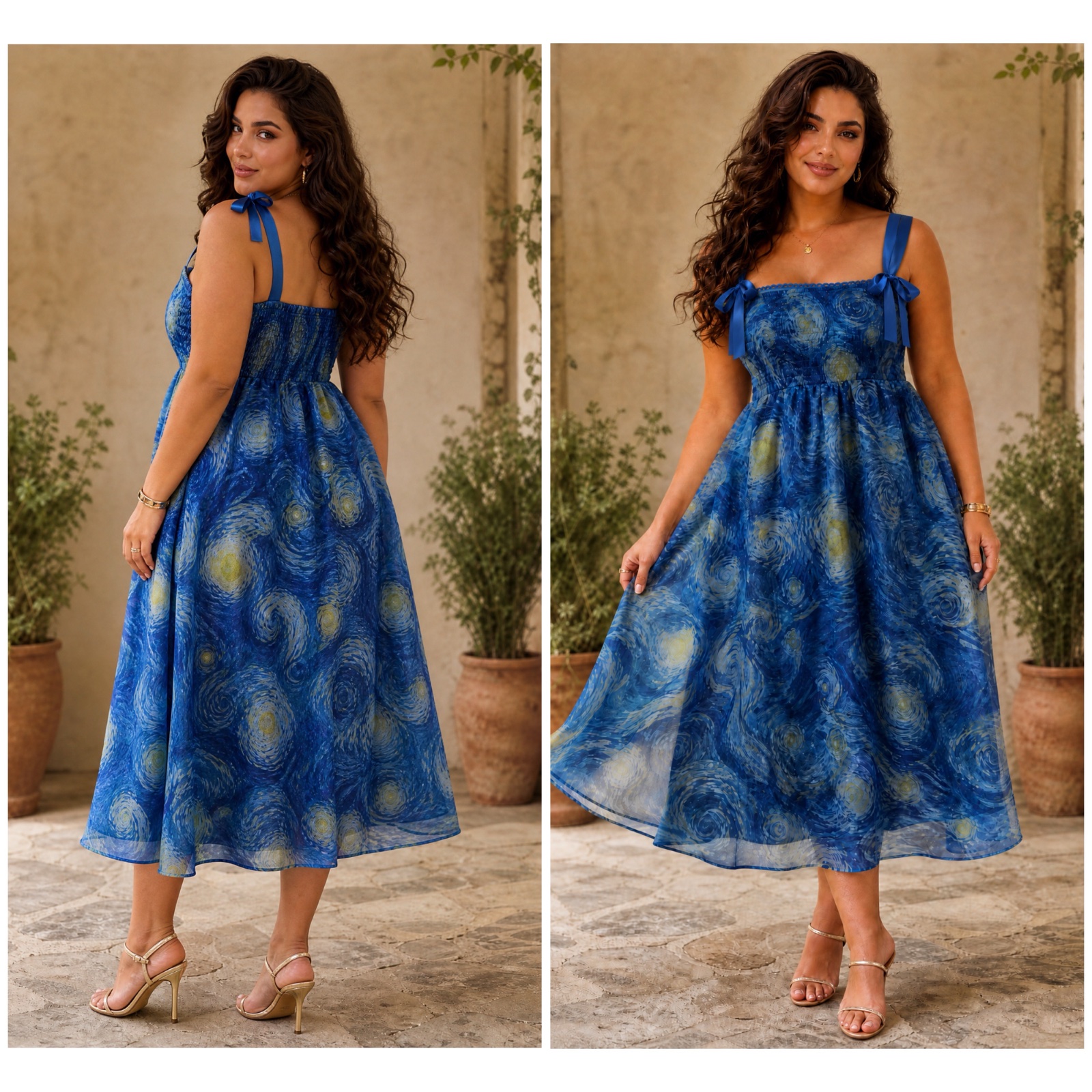 ✨ ROBE VAN GOGH “NUIT ÉTOILÉE” - SHEIN CURVE 5XL - CHIC & ÉLÉGANTE ✨
