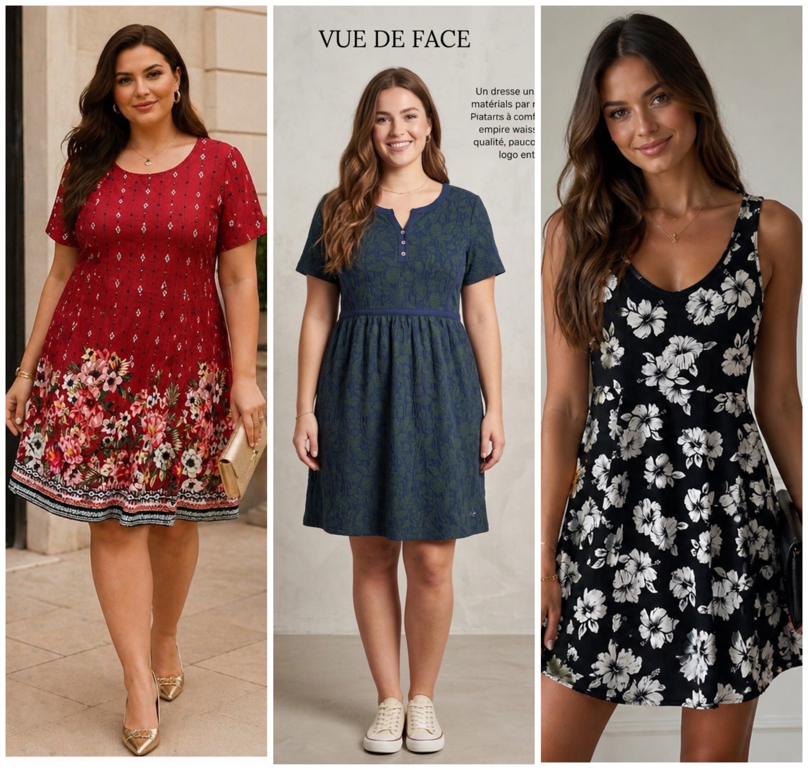 Pack de 3 Robes Été Taille 44 - Couleurs Tendances & Matières Confortables🔥🔥🔥🌹💞✨