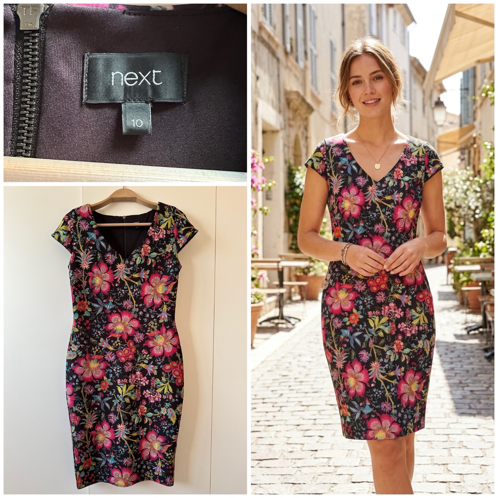 Robe Fourreau Fleurie "Next" - Chic & Élégante✨🔥🌸🌸🌹🌹💞